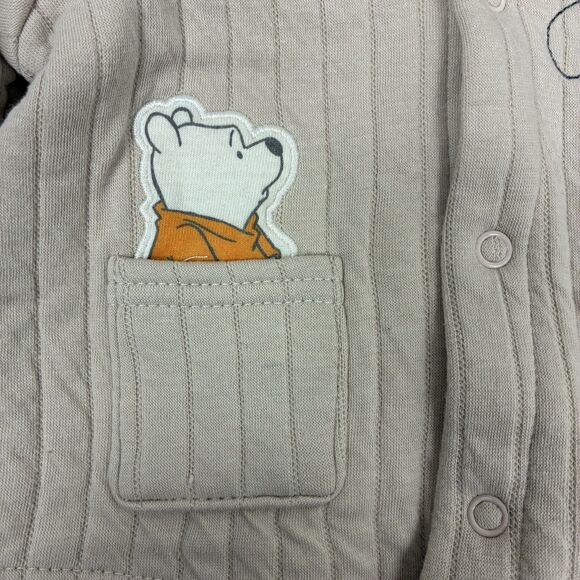Disney Winnie the Pooh Baby Sweater Hoodie 6-9 Months Unisex Tan Brown Cozy - Picture 4 of 10